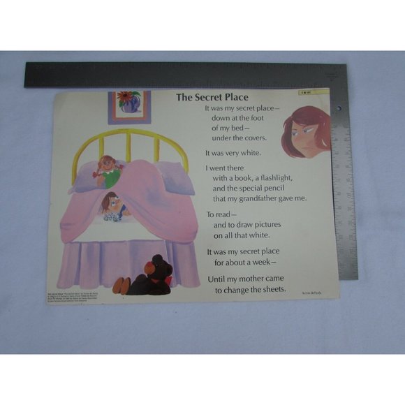 The Secret Place Poster Tomie dePaola 30271 Poetry VNTG - Picture 2 of 4